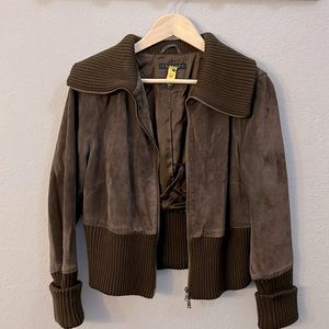 Y2K Suede Bomber Jacket
